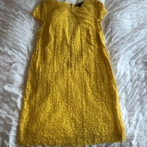 Tommy Hilfiger yellow lace shift dress size 10